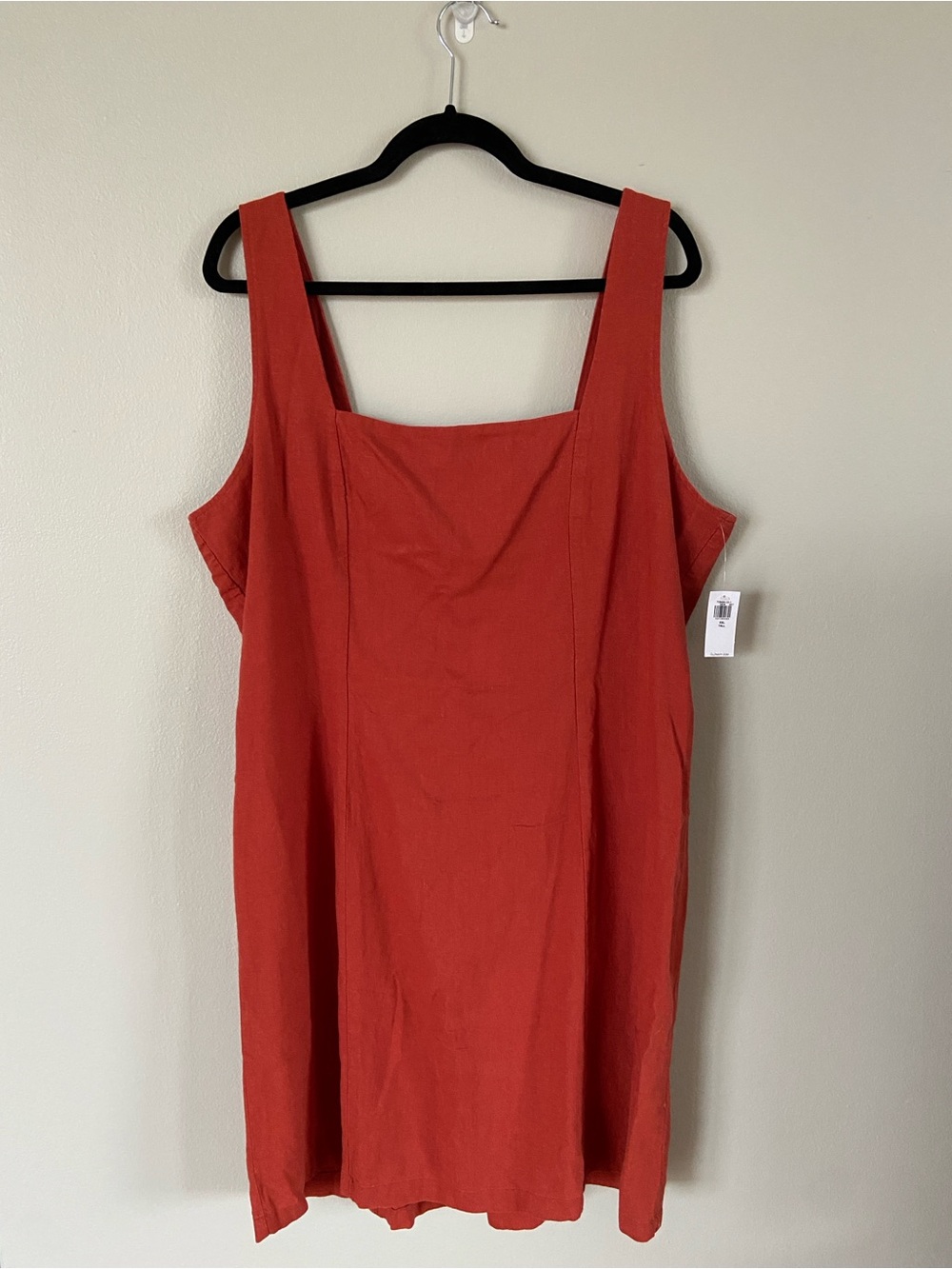 Old Navy Rust-Red Square Neck Midi Dress